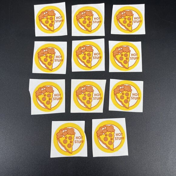 VTG TREND MATTE Scratch and Sniff Stinky Stickers PIZZA, Hot Stuff Lot of 11 - Picture 1 of 6